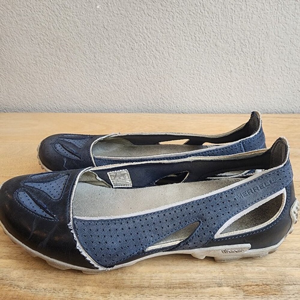 Merrell Shoes Womens Size 6 Navy Blue Oceania Mary Jane Vibram Sole Casual Flats - Picture 5 of 12